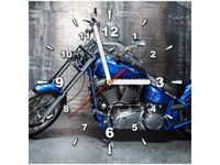 30X30CM ZEGAR CHROMOWANY MOTOCYKL OBRAZ DREWNO