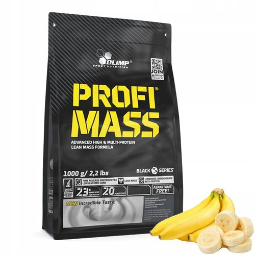 OLIMP PROFI MASS 1 KG BANAN GAINER BIAŁKO MASA BULK na Arena.pl