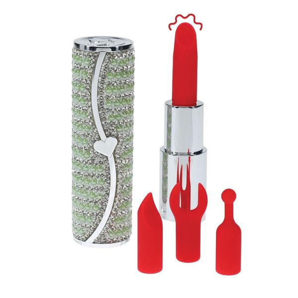 Candy - Lipstick Vibrator With 4 Attachments - Green zdjęcie 1