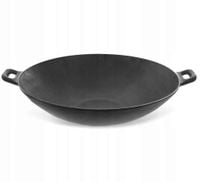 Patelnia żeliwna GŁĘBOKI WOK z dwoma rączkami 37cm INDUKCJA KUCHNIA TAJSKA