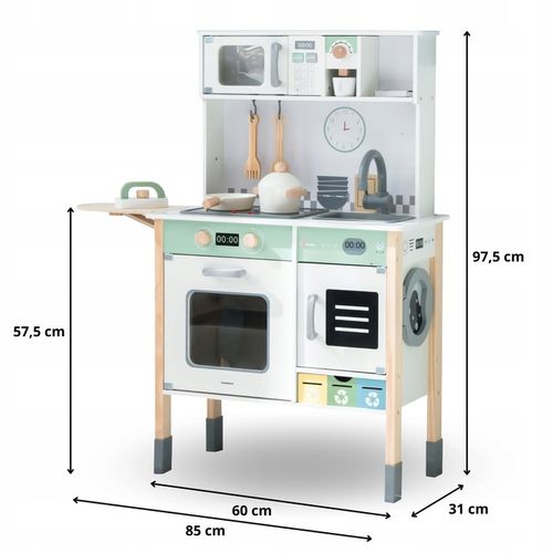 KUCHNIA DREWNIANA INTERAKTYWNA z Pralką Zmywarką Tablica Kredowa dla Dzieci na Arena.pl