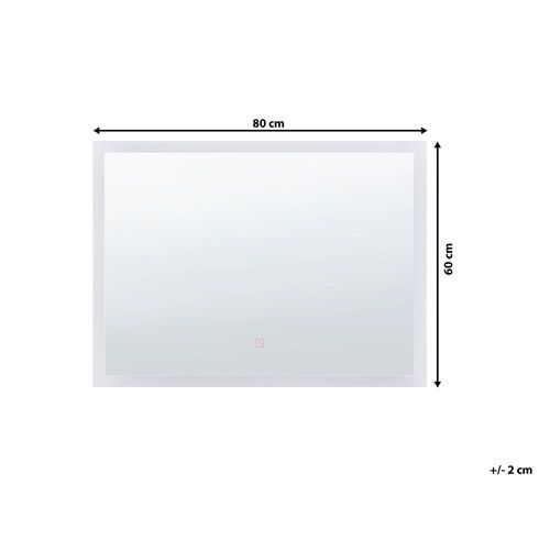 Lustro Ścienne Led 60 X 80 Cm Srebrne Adour na Arena.pl