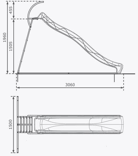 Metalowa drabinka do zjeżdżalni 3m na plac zabaw na Arena.pl