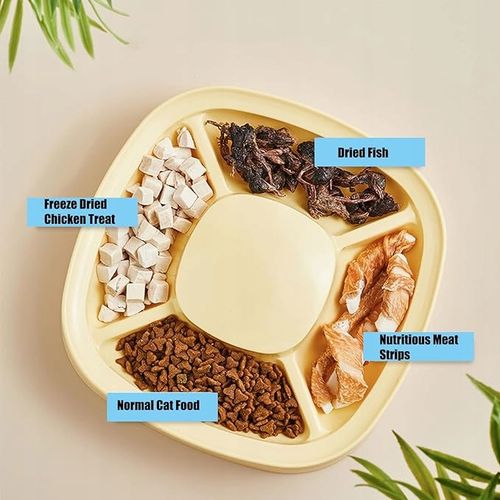 QIODAZOO żółta miska dla psa kota 4 przegrody na Arena.pl