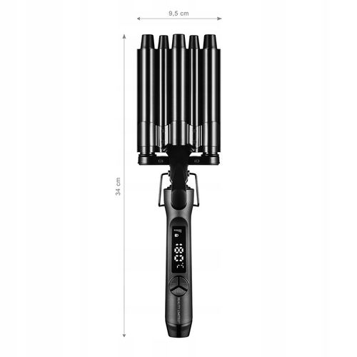 Falownica do włosów CERAMICZNA 5 WAŁKÓW BŁYSKAWICZNE NAGRZEWANIE LCD 120W na Arena.pl