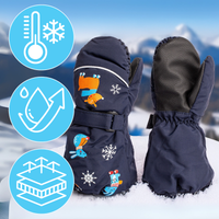 Rękawiczki Zimowe Jednopalczaste Granatowe Narciarskie Wodoodporne Rękawice