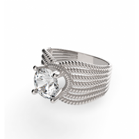 SREBRNY PIERŚCIONEK Z CYRKONIĄ PRÓBA SREBRA 925