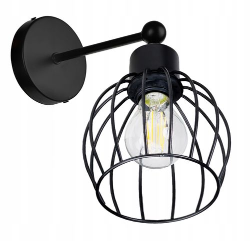 LAMPA KINKIET E27 ścienny stały loft drut KULA na Arena.pl