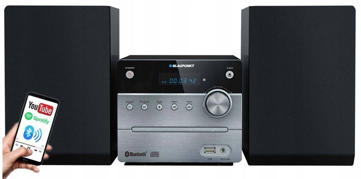 WIEŻA stereo BLAUPUNKT MS12BT CD/MP3/FM/USB/AUX 30W BT + PILOT zdjęcie 1