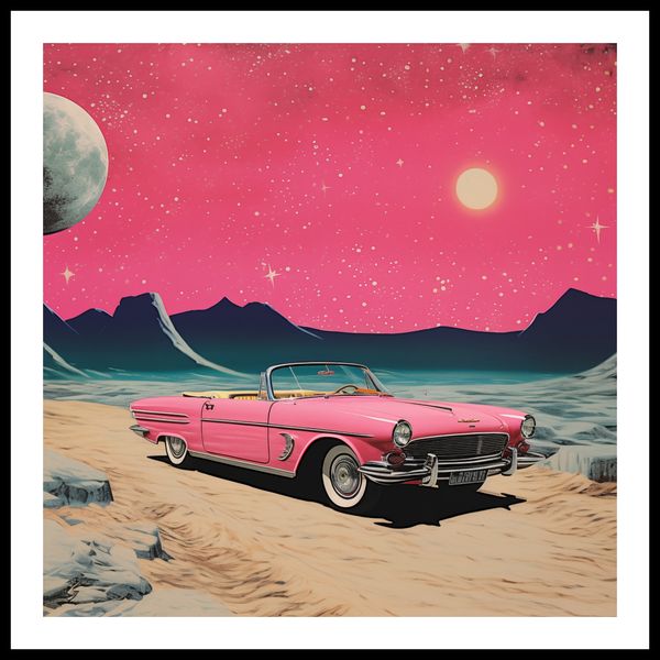Plakat 80x80cm Kabriolet W Kosmosie zdjęcie 3