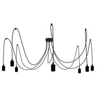 Lampa Wisząca Pająk 7 Czarna Połysk E27