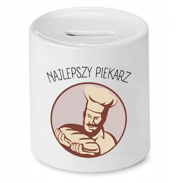 Skarbonka Dla Piekarza Najlepszy Piekarz Prezent Z Nadrukiem Ze Zdjęciem zdjęcie 1