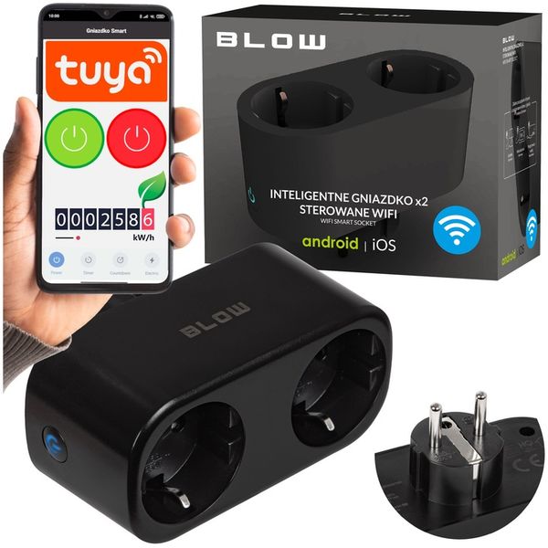GNIAZDKO PODWÓJNE WiFi INTELIGENTNE TUYA WATOMIERZ PROGRAMATOR GNIAZDO zdjęcie 1