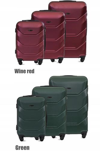 ZESTAW KOMPLET WALIZEK ABS 3IN1 MOCNA TWARDA BLOOM 15 KOLORÓW na Arena.pl