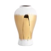 Wazon dekoracyjny ceramiczny TALA 21X21X34 biały + złoty