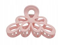 Duża spinka klamra plastikowa kwiatek matowa różowy 11cm