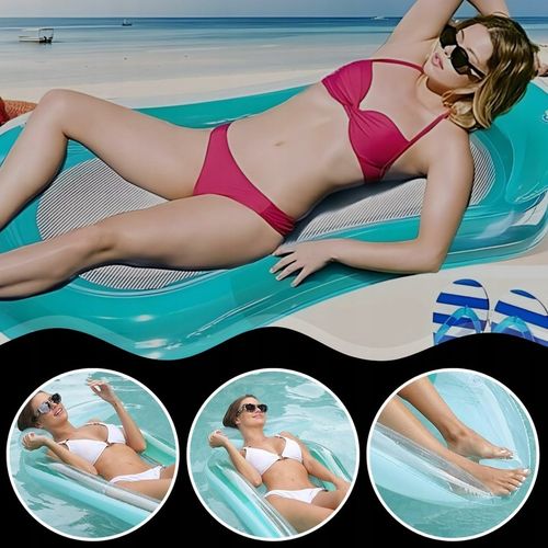 MATERAC DMUCHANY DO PŁYWANIA PONTON PŁYWAJĄCY DO BASENU NAD WODĘ 160X75 cm na Arena.pl