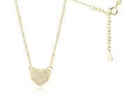 Pozłacany srebrny naszyjnik serce serduszko cyrkonia cyrkonie celebrytka srebro 925 Z1768NG