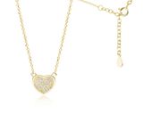 Pozłacany srebrny naszyjnik serce serduszko cyrkonia cyrkonie celebrytka srebro 925 Z1768NG