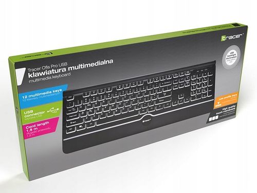 Klawiatura przewodowa TRACER Ofis Pro USB TRAKLA47428 Pełnowymiarowa Płaska na Arena.pl