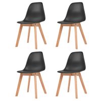 Krzesła stołowe, 4 szt., czarne, plastik