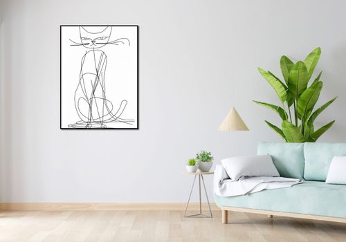 Plakat 75x100cm Kot Linijny na Arena.pl