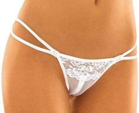 Białe Stringi z Rozcięciem SoftLine 2304 S/M zdjęcie 2