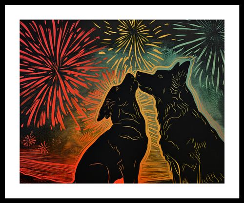 Plakat 50x40cm Psi Uścisk na Arena.pl