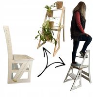 KRZESŁO + DRABINA + PÓŁKA 3w1 drewno MDF bezpieczny sosna ECO SMART