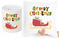 Na Święta Zestaw Poduszka + Skarbonka Prezent Z Nadrukiem Ze Zdjęciem