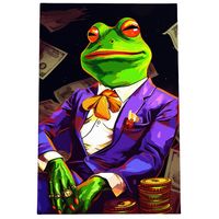 2 x Obraz 90x60 motywacyjny pepe żaba w garniturze art