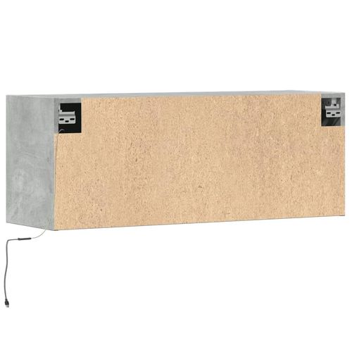 Ścienna szafka TV z LED, szarość betonu, 100x31x35 cm na Arena.pl