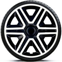 4x Kołpaki 16 ACTION CZARNO BIAŁE SPORT
