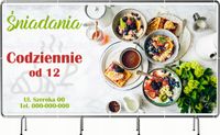 BANER REKLAMOWY 130x80cm projekt w cenie różne wzory ŚNIADANIA CODZIENNIE