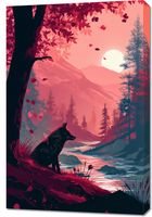 Obraz 60x90cm Wilk Przy Brzegu Lasu