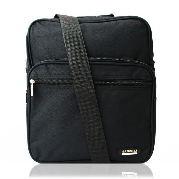 torba męska do pracy z nylonu sanchez - czarna zdjęcie 4