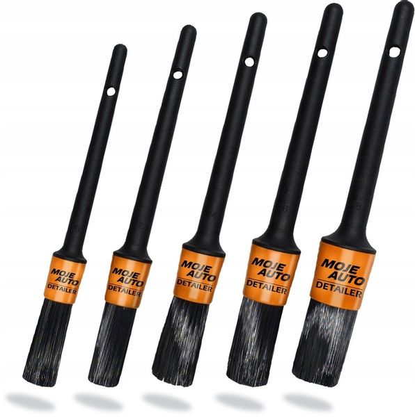 5X PĘDZLE PĘDZELKI DETAILINGOWE ZESTAW DO CZYSZCZENIA + ŚCIERECZKA ZESTAW zdjęcie 4