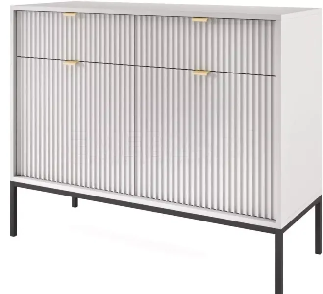 Komoda Delicious ryflowana szara zdjęcie 3