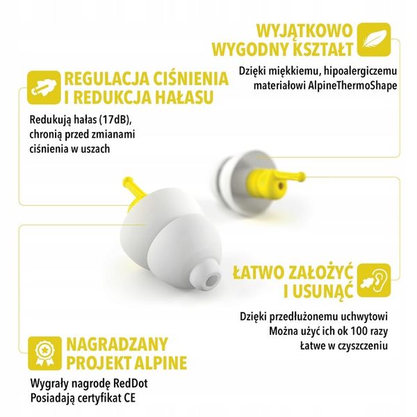 Zatyczki do uszu, do samolotu, , zmiany ciśnienia, ALPINE FlyFit, zdjęcie 6