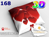 Poszewka 3D bawełna satyna 40x40cm SPADAJĄCE SERCA