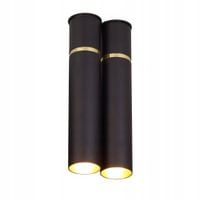 Lampa Wisząca LYNX Czarny Złoty 2xE14 12x30cm Lampa Sufitowa Do Pokoju Domu