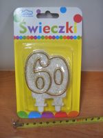 świeczka cyferka ''60'' 8cm pf-sczk60