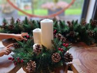 Girlanda PREMIUM świąteczna jarzębina szyszki gęsta i piękna na kominek 465