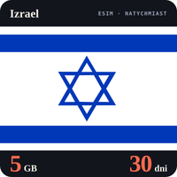 Karta eSIM Internet Izrael 5 GB na 30 dni - bez rejestracji