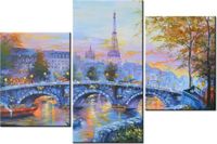 60 90CM OBRAZ 3 ELEM ALEJKA PARYŻU ŚCIENNY DRUK PŁÓTNO