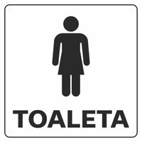 Naklejka TOALETA ubikacja damska 15x15 cm