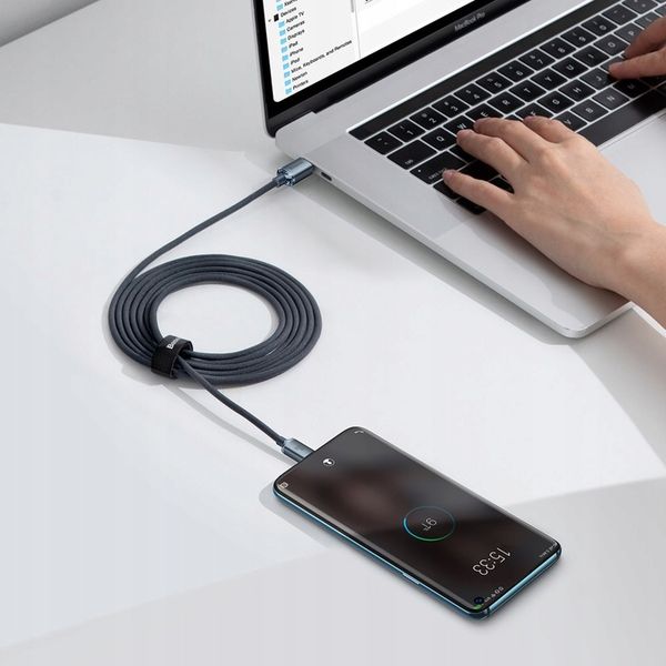 BASEUS SZYBKI KABEL PD USB C 100W 5A MOCNY PRZEWÓD DO TELEFONU KOMPUTERA 2m zdjęcie 16
