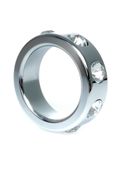 Pierścień-Metal Cock Ring with Cristal Diamonds Small