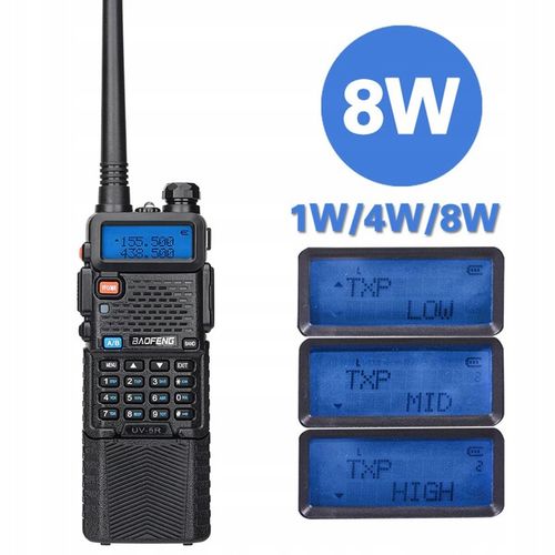 Baofeng UV-5R 8W 3800mAh KRÓTKOFALÓWKA RADIOTELEFON WALKIE TALKIE SKANER na Arena.pl