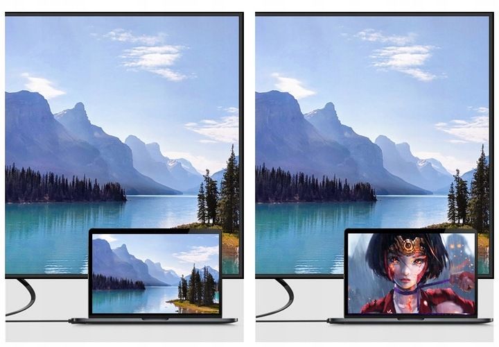 ADAPTER KABEL PRZEJŚCIÓWKA HDMI USB-C THUNDERBOLT MACBOOK PLECIONKA 2M zdjęcie 3